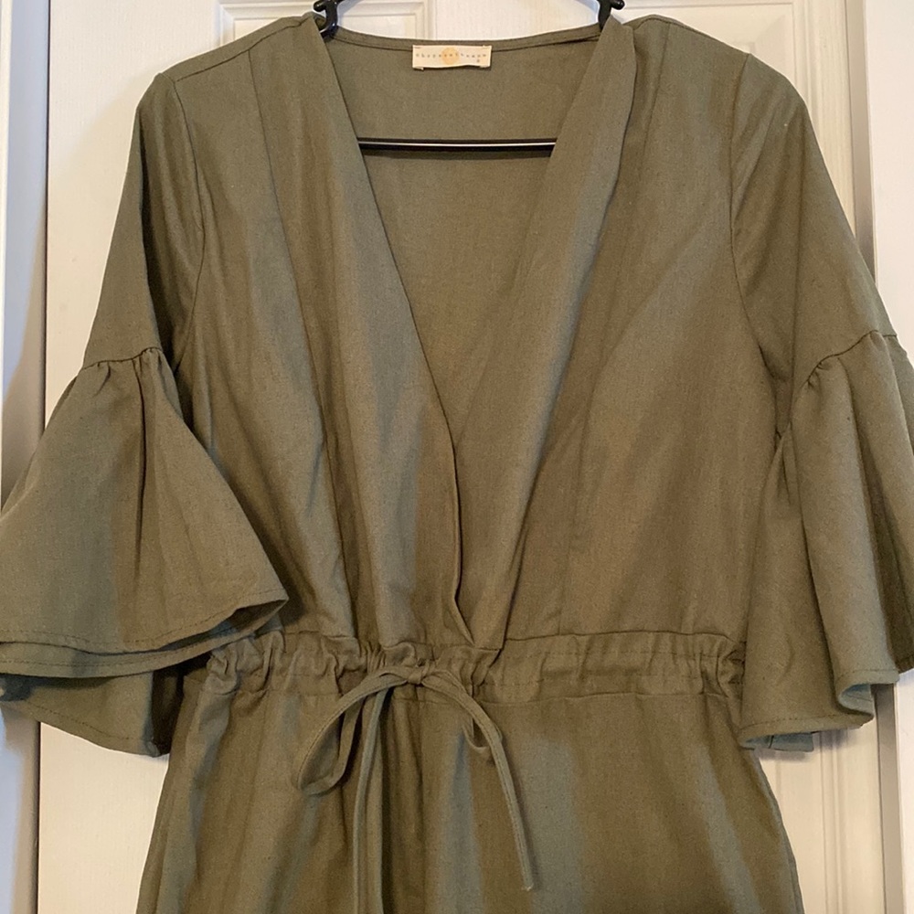 Green Linen Jumpsuit